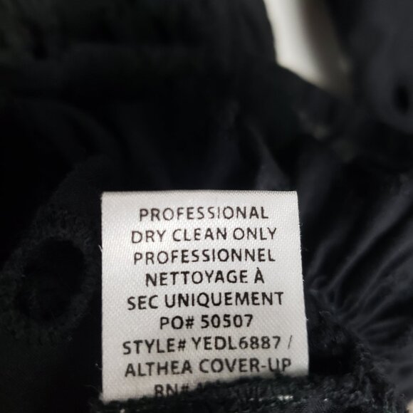 Misa Los Angeles Althea Cover Up Black Cotton Eyelet Lace Midi Dress Size XS - Picture 9 of 11